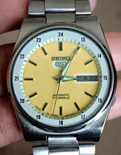 Usado, Usado vintage Seiko 5 Railway Time mostrador luminoso automático data do dia masculino comprar usado  Enviando para Brazil