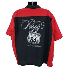 Camisa de bar de motociclista POOPY'S 3XL para hombre tienda de motocicletas Rt 84 Savanna IL negra roja segunda mano  Embacar hacia Mexico