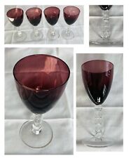 Copos de vinho Artland vintage 8 oz. Conjunto de 4 peças haste bolha ametista roxa soprada, usado comprar usado  Enviando para Brazil