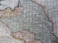 Używany, Great Dutchy Poland Litwa Prusy Warszawa 1792 Kuchnia ręcznie kolorowa mapa na sprzedaż  Wysyłka do Poland