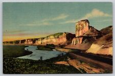 Toll Gate Rock & Palisades Green River Wyoming Linen Postcard Unposted for sale  Shipping to South Africa