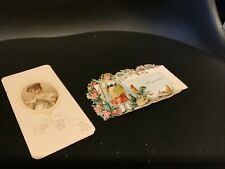 ANTIQUE Wafers Greeting Card Congratulations Card around 1900 Embossed Cards 2pcs till salu  Toimitus osoitteeseen Sweden