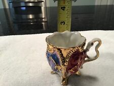 Usado, Xícara de chá bigode antiga porcelana azul cobalto borgonha e ouro comprar usado  Enviando para Brazil