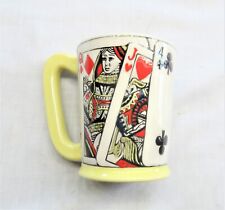 Cartas de baralho de cerâmica vintage caneca xícara de chá café com acabamento amarelo por Byron Mordi comprar usado  Enviando para Brazil
