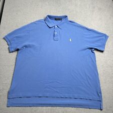 Polo Ralph Lauren Polo Shirt Mens 3XB XXXB Big Blue Solid Cotton Golf Rugby Pony, used for sale  Shipping to South Africa