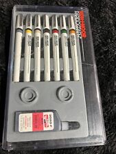 Vintage KOH-I-NOOR Rapidograph Technical Slim Pack 7 Pens Set Germany for sale  Shipping to South Africa