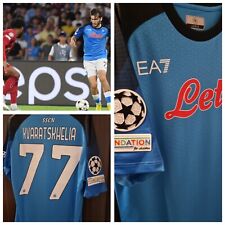 Maglia Calcio Napoli  Kvaratskhelia Champions  Azzurra Ea7 Match Issue Jersey, usato usato  Italia