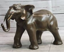 Grande Africano Bull Elefantes Bronce Mármol Base Escultura Por Barye Estatua De, usado comprar usado  Enviando para Brazil