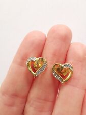 heart earrings gold zirconia for sale  LINCOLN