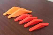 Vintage Lincoln Logs 2 and 3 Notch Plastic Roof Trusses Lot 6 Red Orange for sale  Shipping to South Africa