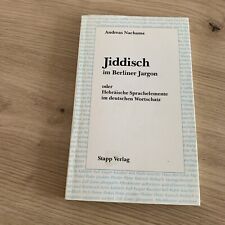 Jiddisch berliner jargon gebraucht kaufen  Berlin