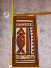 VTG HANDMADE ECUADOR WOVEN tribal fish  WALL HANGING TAPESTRY 32"x 16" for sale  Shipping to South Africa