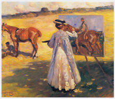 Laura Knight Painting by Sir Alfred Munnings print in 11 x 14 mount SUPERB, used for sale  BARNSLEY