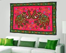 Tapeçaria étnica bordada de algodão feita à mão rosa elefante pendurada na parede decoração para casa comprar usado  Enviando para Brazil