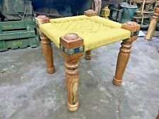 VINTAGE INDIAN RARE HANDMADE WOODEN SMALL SQUARE FOOT SIDE TABLE PLANT STAND, used for sale  Shipping to South Africa