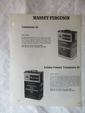 Folheto de especificação de óleo de transmissão hidráulica para trator Massey Ferguson MF comprar usado  Enviando para Brazil