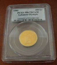 Lebanon 1980 Gold 400 Livres PCGS PR67DCAM Lake Placed Winter Olympics for sale  San Francisco