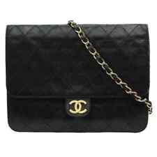 Bolsa de ombro Chanel acolchoada pele de cordeiro clássica aba logotipo CC - Preta *LEIA* comprar usado  Enviando para Brazil