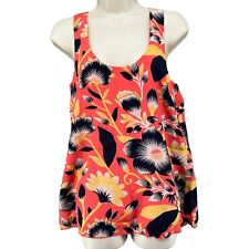 J.CREW Silk Halter Blouse Womens Coral Black Floral Twist Back Sleeveless Size 2 for sale  Shipping to South Africa