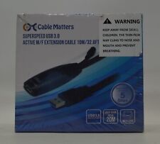 Cable Matters 20010-10 SUPERVELOCIDAD USB 3.0 ACTIVO M/F CABLE DE EXTENSIÓN 10M/32.8FT segunda mano  Embacar hacia Argentina