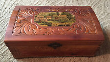 Joyería de madera tallada vintage caja de almacenamiento cedro, usado segunda mano  Embacar hacia Argentina