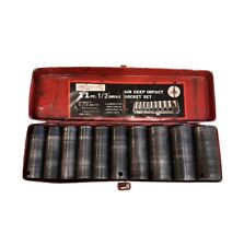 Vintage Mastercraft 11 piece 1/2" drive socket set - Air Deep Impact for sale  Shipping to South Africa