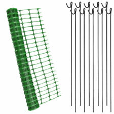 Green Plastic Mesh Safety Barrier Fencing 25m x 1m & 10 Steel Metal Fencing Pins for sale  Shipping to South Africa