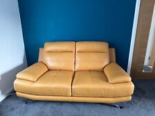 yellow leather sofa for sale  SWANSEA