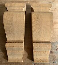 2 x oak wooden Corbels shelf brackets Finials 8.5"/3" for sale  UK
