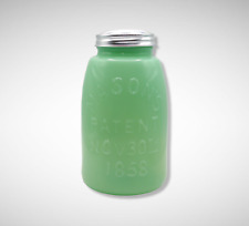 JADEITE GREEN DEPRESSION STYLE GLASS MASON JAR, Vintage, Jade Farmhouse Canister for sale  Wister
