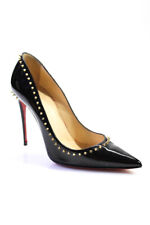 Christian Louboutin Womens Patent Leather Stud Stiletto Heels Black Size EUR39.5 for sale  Shipping to South Africa