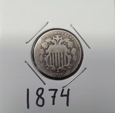 1874 shield nickel for sale  Bluffton