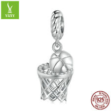 Usado, Berloque de basquete feminino da moda prata esterlina 925 pendurado pulseiras ajustadas para joias comprar usado  Enviando para Brazil