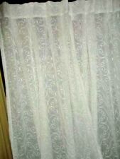 Used, SOFTLINE PINCH PLEATED OFF-WHITE SCROLL SHEER (2) HIDDEN TABS PANELS 30 X 107 for sale  Shipping to South Africa