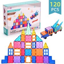 120 peças blocos magnéticos de azulejos infantis brinquedos de construção kit ímã presente infantil brincar comprar usado  Enviando para Brazil