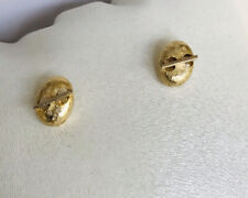 Vintage Goldtoned Small Pierced Earrings As Coffee Beans 0.5” Smart for sale  Shipping to South Africa