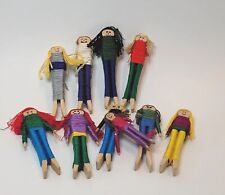 Pin de roupas vintage bonecas/ornamentos (10) bordado fio dental artesanato brincar 4" precisa TLC comprar usado  Enviando para Brazil