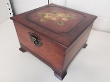 Vintage Style Wooden Box Hand Painted Floral Detail Keepsakes Trinkets etc D7 for sale  WELWYN GARDEN CITY