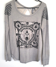 Affliction T Shirt S Women distressed L/S Velvet Burnout graphic USA for sale  Shipping to South Africa