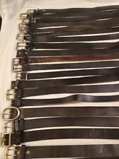 LOT OF 20 BLACK LEATHER WESTERN BRAIDED FASHION BELTS VINTAGE & CONTEMPORARY  for sale  Olympia