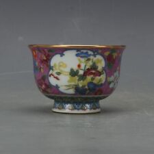 Cor De Porcelana Chinês Antigo Pintado À Mão Flores Copo De Vinho De Vidro De Xícaras 80263 comprar usado  Enviando para Brazil