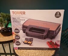 Tower T27036RG Black & Rose Gold Cavaletto Deep Fill Sandwich Maker, used for sale  Shipping to South Africa