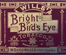Etiqueta de paquete de tabaco de cigarrillo ojo de pájaro brillante A WD HO Wills segunda mano  Embacar hacia Mexico