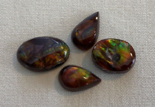4 Vintage Mexican Fire Agate Cabochon Natural Gemstones Loose Stones NOS 19cts for sale  Shipping to South Africa