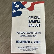 Official Sample Ballot November 7, 2000 Palm Beach County for sale  Shipping to South Africa