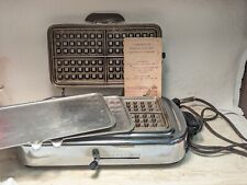 Retro Chrome MCM Kitchen Sears WAFFLE MAKER Sandwich Toaster Book Tested 50's , used for sale  Shipping to South Africa