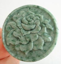 Pingente de flor esculpida em jadeíta verde natural tipo A certificado花开富贵 comprar usado  Enviando para Brazil