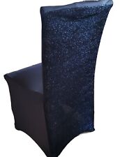 Capas de cadeira elásticas azul marinho escuro brilhante 33 cintilantes festa de recepção de casamento comprar usado  Enviando para Brazil