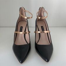 NINE WEST BLACK MARY JANE PUMP WITH GOLD STRAPS BUSINESS/PARTY SIZE 9, used for sale  Shipping to South Africa