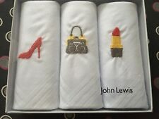 Lenços femininos brancos 100% algodão bordados John Lewis 3 peças comprar usado  Enviando para Brazil